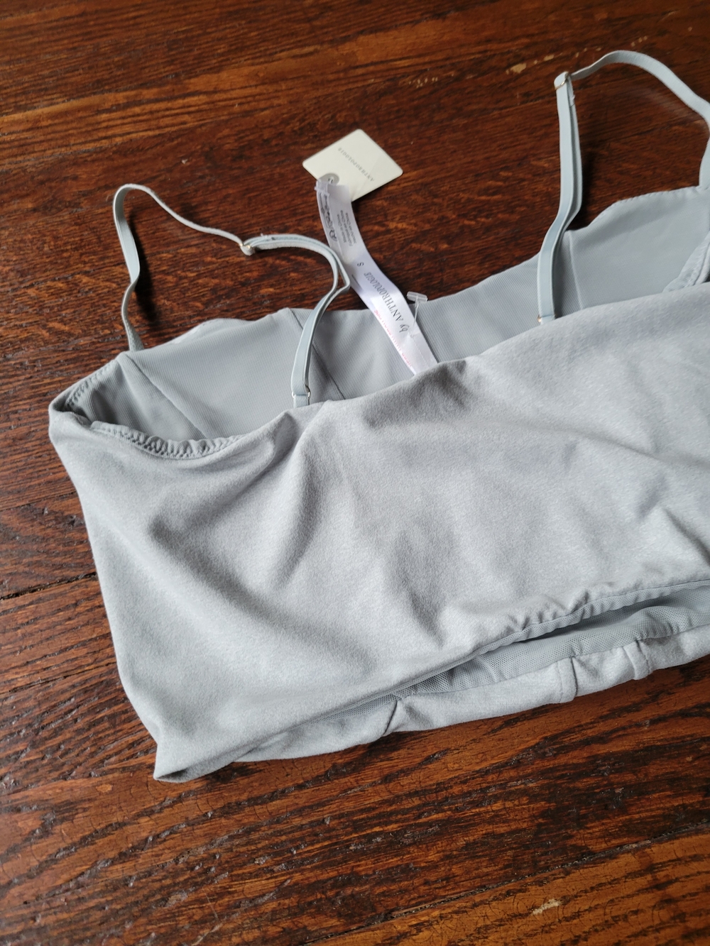 Anthropologie knit corset crop top bustier light grey New Beach Resort Sz Small - Picture 8 of 15